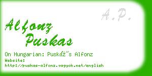 alfonz puskas business card